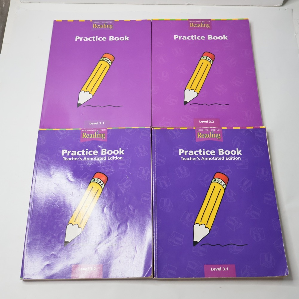 Houghton Mifflin Reading Practice Book Level 3.1 3.2‎ Teacher Annotated Set of 4